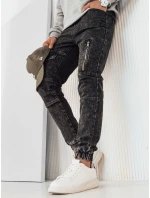 Pánske džínsové nohavice jogger čierne FashionStreet UX3944