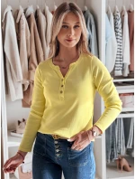 Dámské tričko s dlouhým rukávem žluté Dstreet model 21985678 - FashionStreet