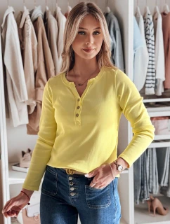Dámské tričko s dlouhým rukávem žluté model 21985678 - Dstreet