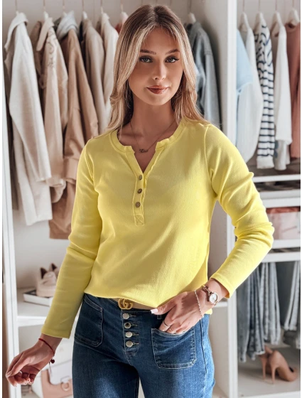 Dámské tričko s dlouhým rukávem žluté Dstreet model 21985678 - FashionStreet