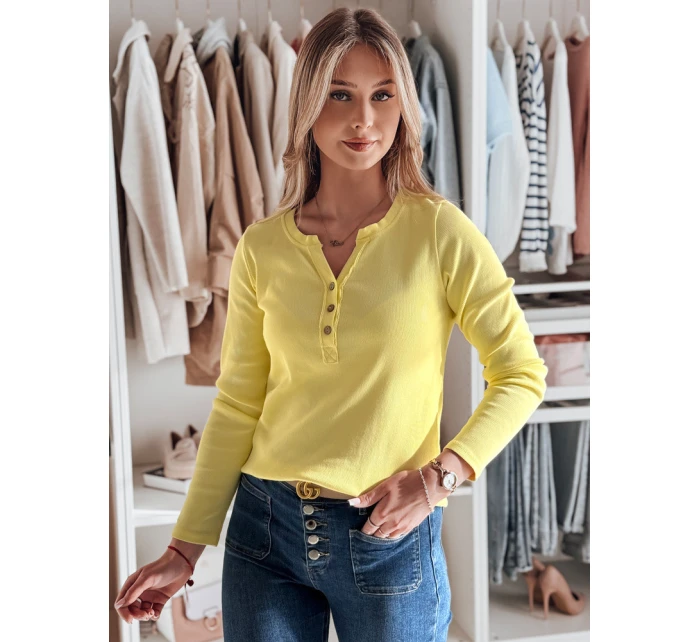 Dámské tričko s dlouhým rukávem žluté Dstreet model 21985678 - FashionStreet