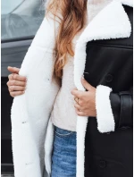 Dámský zimní kabát dlouhý černý kožený Dstreet model 21990796 - FashionStreet