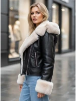 Dámská kožená bunda ramones s kožešinou černá Dstreet model 21995170 - FashionStreet