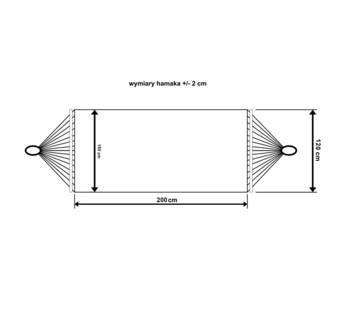 ZÁHRADNÁ HOJDACIA SIEŤ PRE 2 OSOBY 200X150CM S TYČOU A STRAPCOM MIAMI NATURA JUNGLE