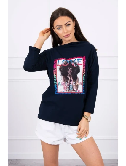 American Girl model 18743838 halenka námořnická modrá S/M L/XL - K-Fashion American Girl model 18743838 halenka námořnická modrá S/M L/XL - K-Fashion