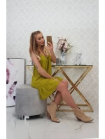 Šaty s tenkými stuhami z kiwi Šaty s tenkými stuhami z kiwi