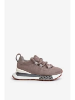 Semišové dámské sneakersy na platformě s šněrováním Artiker šedé model 21671668 - Boto Semišové dámské sneakersy na platformě s šněrováním Artiker šedé model 21671668 - Boto