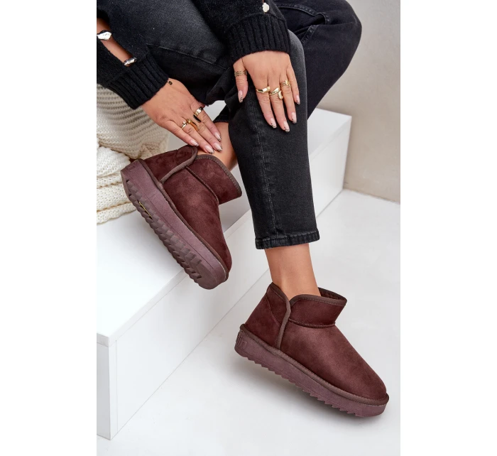 Śniegowce Na Platformie Damskie D.Franklin DFSH370010 Czekoladowe