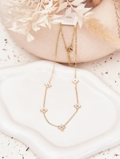 model 21776931 náhrdelník s květinami z chirurgické oceli zlatý - Boto