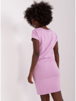 Svetlo fialové teplákové šaty s aplikáciou