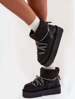 Dámske snežnice na platforme D.Franklin - čierne