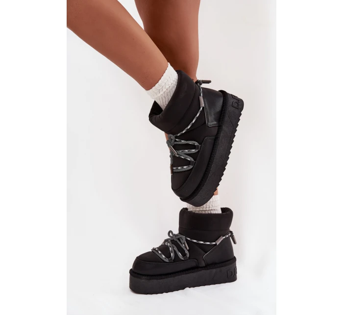 Dámske snežnice na platforme D.Franklin - čierne Dámske snežnice na platforme D.Franklin - čierne