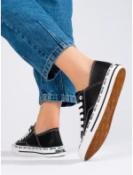 Trendy tenisky čierne dámske bez podpätku Trendy tenisky čierne dámske bez podpätku