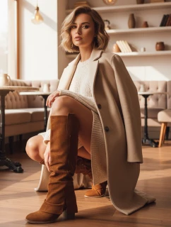 Dámske semišové ťavie čižmy FashionStreet ZY1309