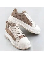 Svetlo béžové tenisky trampky s vyššou podrážkou (S067) Svetlo béžové tenisky trampky s vyššou podrážkou (S067)