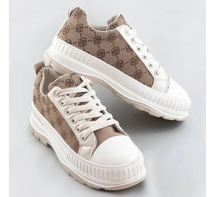 Svetlo béžové tenisky trampky s vyššou podrážkou (S067) Svetlo béžové tenisky trampky s vyššou podrážkou (S067)