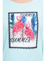 Halenka s 3D grafikou model 18743998 v mátové barvě - K-Fashion