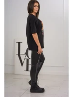 model 18746366 halenka s potiskem černá - K-Fashion