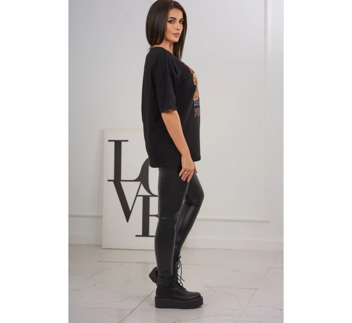 model 18746366 halenka s potiskem černá - K-Fashion