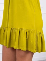 Šaty s tenkými stuhami z kiwi