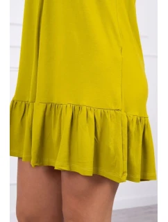 Šaty s tenkými stuhami z kiwi