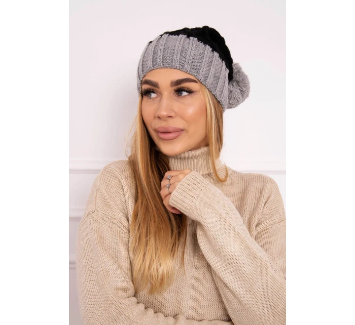 Milano fleecová čiapka K203 čierna+sivá