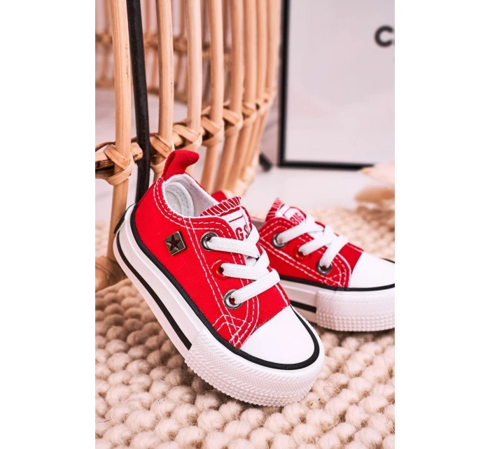 Dětské Klasické Tenisky Nízké BIG STAR model 21545379 červené - Big Star Shoes Dětské Klasické Tenisky Nízké BIG STAR model 21545379 červené - Big Star Shoes