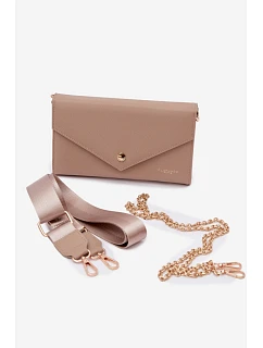 Kabelka Clutch Peněženka 2v1 S Odnímatelným Páskem Béžová Pauline