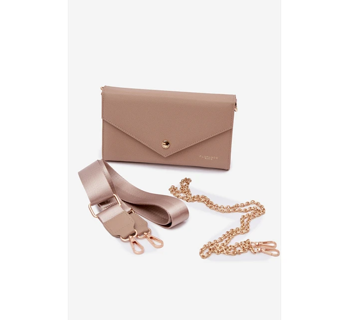 Kabelka Clutch Peněženka 2v1 S Odnímatelným Páskem Béžová Pauline