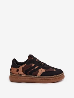 Dámske tenisky na platforme - čierne Denissa