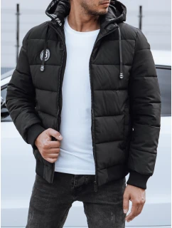 Pánska prešívaná zimná bunda s kapucňou čierna FashionStreet TX4831