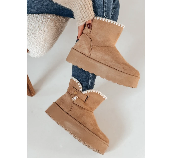 Dámske čižmy FLUFFIEZ camel FashionStreet ZY0561