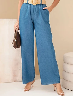 Dámské džíny se širokými nohavicemi a páskem model 22182841 - K-Fashion
