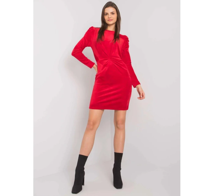 Dámské semišové šaty WN SK model 20796584 červené - Rue Paris