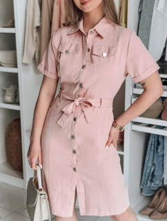 LOVE ME MIDI midi košilové šaty růžové model 21988926 - Dstreet