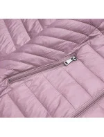 Růžová prošívaná dámská bunda s kapucí model 18038070 - S'WEST Růžová prošívaná dámská bunda s kapucí model 18038070 - S'WEST