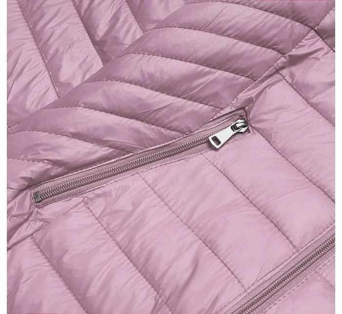 Růžová prošívaná dámská bunda s kapucí model 18038070 - S'WEST Růžová prošívaná dámská bunda s kapucí model 18038070 - S'WEST