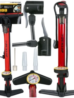 DUNLOP BIKE PUMP 230 PSI (16Bar) S MANOMETROM ČERVENÝ