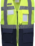 Yoko HVW 820 Hi-Vis sieťovaná bezpečnostná vesta 79.W820 hi vis žltá/námornícka modrá