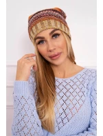 Krystyna fleecová čiapka K207 hnedá + béžová