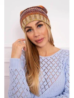 Krystyna fleecová čiapka K207 hnedá + béžová