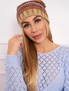 Krystyna fleecová čiapka K207 hnedá + béžová