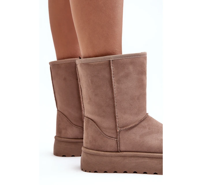 Dámské zimní boty s tmavě béžové model 21635529 - Boto Dámské zimní boty s tmavě béžové model 21635529 - Boto