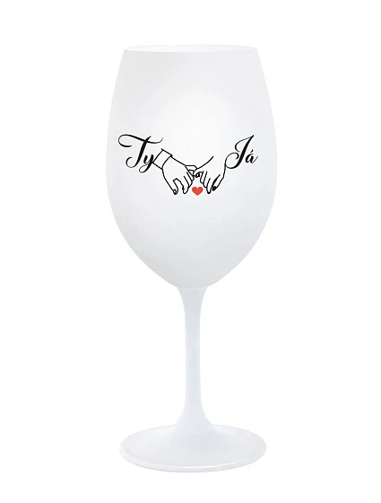YOU AND ME (svadba) - pohár na biele víno 350 ml