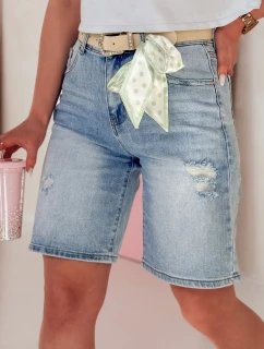 Dámské džínové šortky s páskem modré model 21987575 - Dstreet