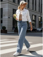 Dámske široké modré džínsy Dstreet UY2871 Dámske široké modré džínsy Dstreet UY2871