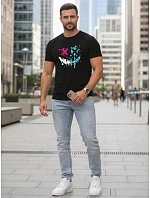 Pánske bavlnené streetwearové tričko čierne FashionStreet NX5100R