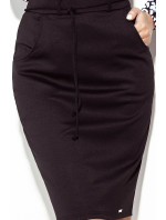 Čierna dámska sukňa s vreckami a šnúrkou 389-1
