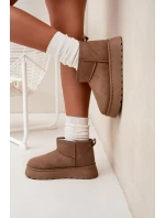 Śniegowce Damskie Na Platformie Ocieplane Futerkiem Khaki Vesirae Śniegowce Damskie Na Platformie Ocieplane Futerkiem Khaki Vesirae