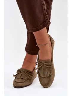 Dámské mokasíny s třásněmi zelené Janelisse